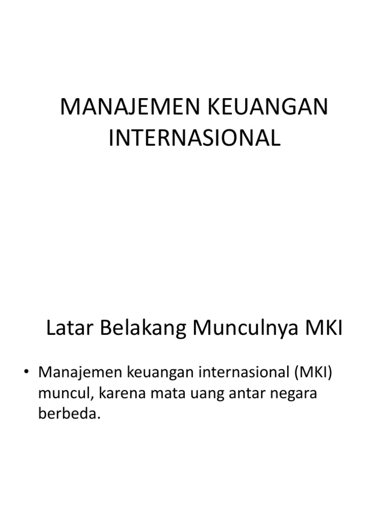 Tugas Manajemen Keuangan Internasional