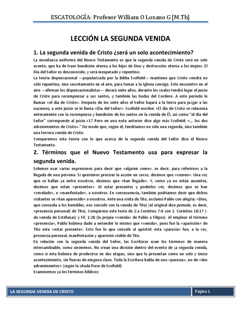 La Segunda Venida de Cristo | PDF | Cristo (título) | Segundo advenimiento