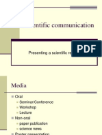 Scientific Communication: Presenting A Scientific Report