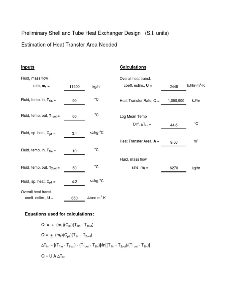 Shell and Tube Heat Exchanger Design | PDF | Reynolds Number | Fluid ...