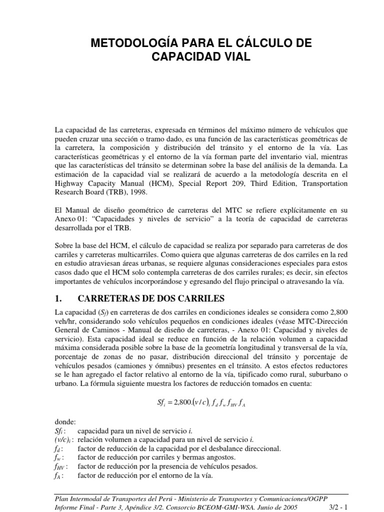 Resultado de imagen para CAPACIDAD DE LA VÍA  carreteras