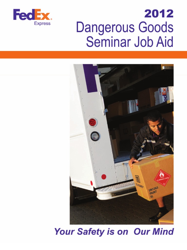 FEDEX Dangerous Goods Job Aid 2012 PDF Dangerous Goods Cargo