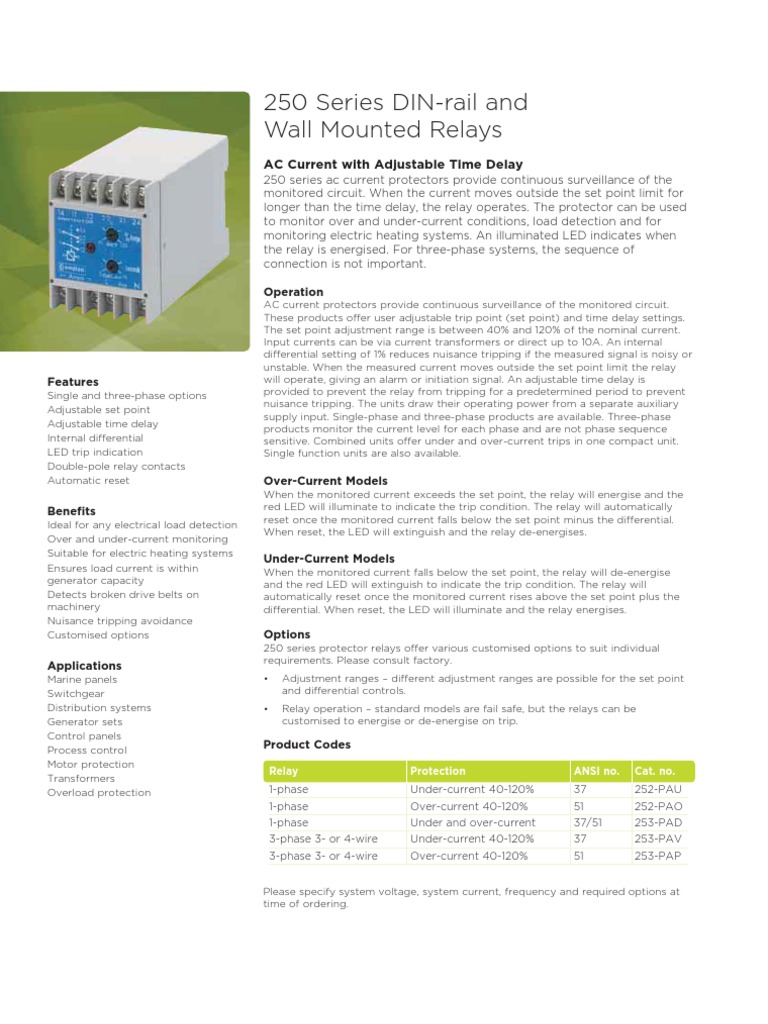 Under & Over Current Relay Relay