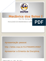 01 - Introdução Mecânica Dos Solos - Ementa 2013