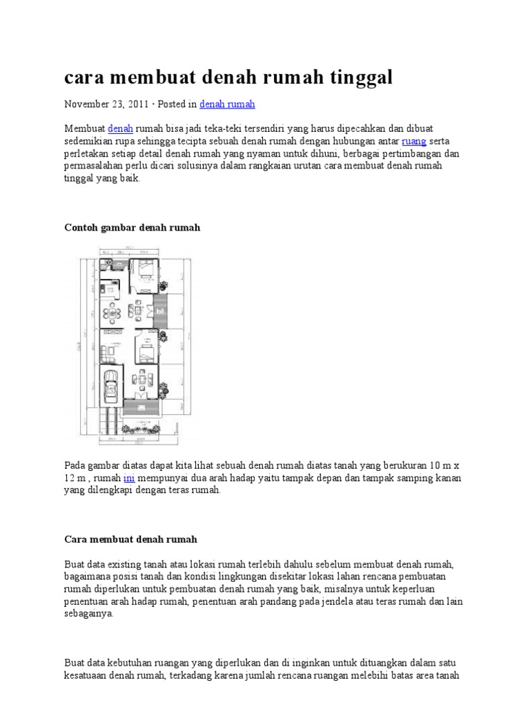 Cara Membuat  Denah  Rumah 