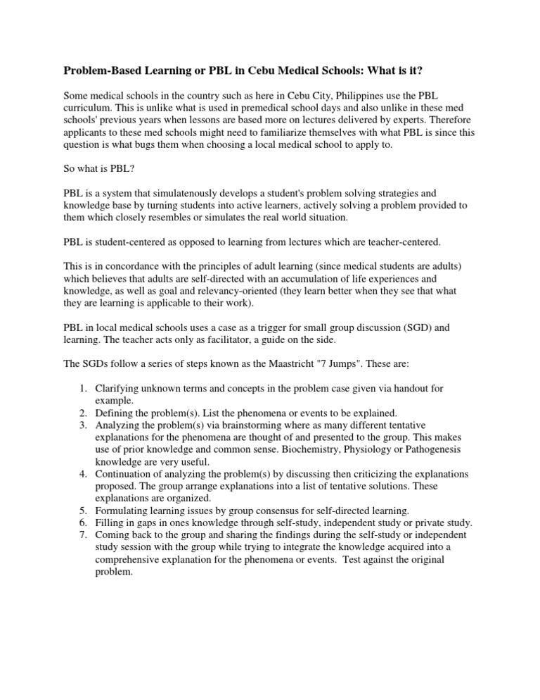Problem-Based Learning | PDF | Medical School | Knowledge