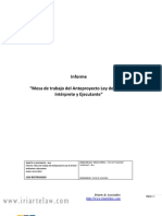 Ley Artista Intérprete: Informe Mesa Trabajo Anteproyecto