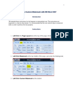 Inserting A Custom Watermark With MS Word 2007