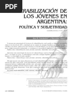 Jovenes, Subjetividad y Vulnerabilizacion Fernandes