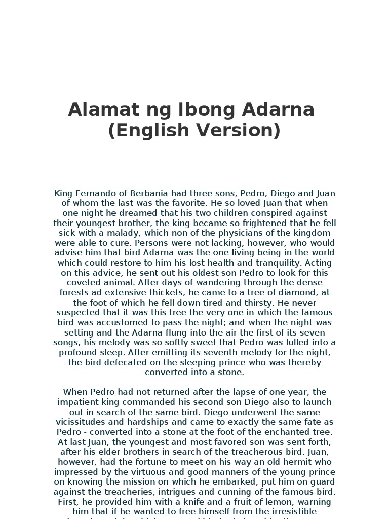 book report ng ibong adarna