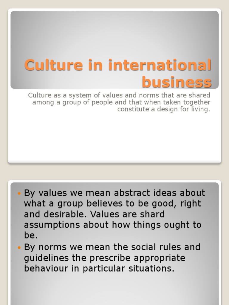 Understanding Culture in International Business | PDF | Politics