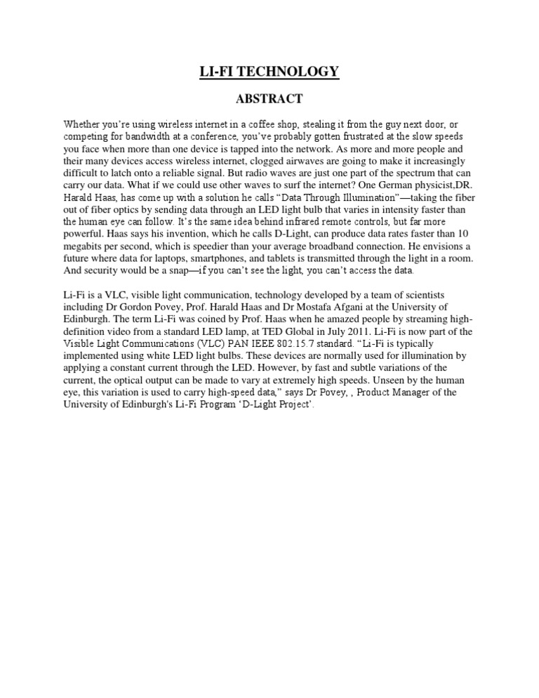Understanding Li-Fi Technology Basics | PDF