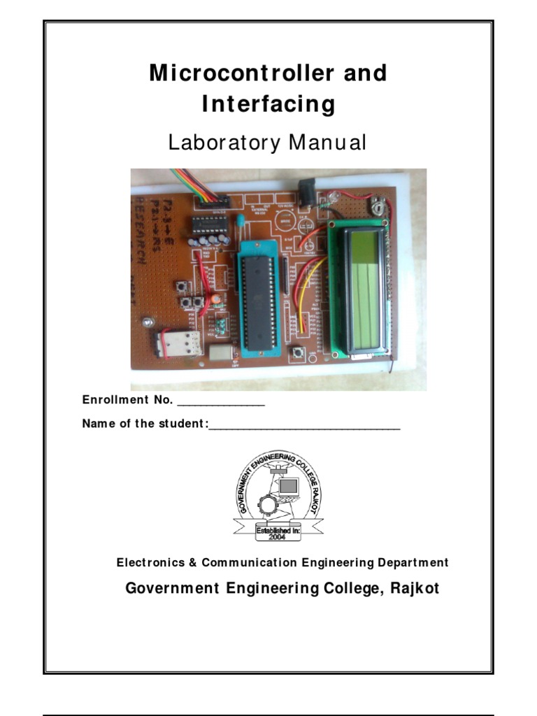 Microcontroller Lab Manual GTU SEM V 2012 PDF Microcontroller