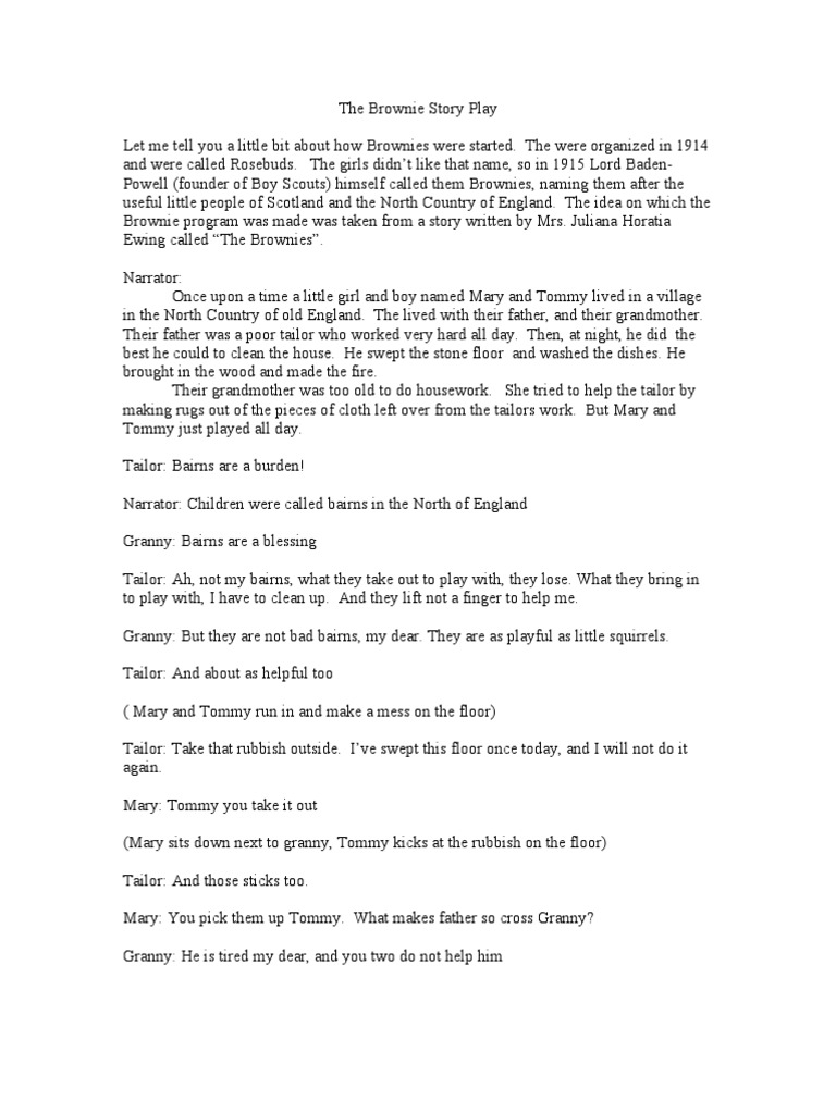 The Brownie Story Play PDF