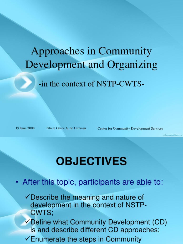 Understanding CWTS and Community Development | PDF | Community ...