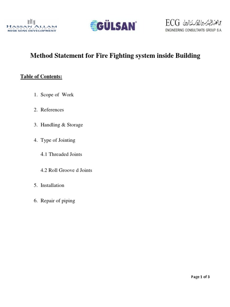 Fire Fighting System Installation Guide | PDF | Pipe (Fluid Conveyance ...