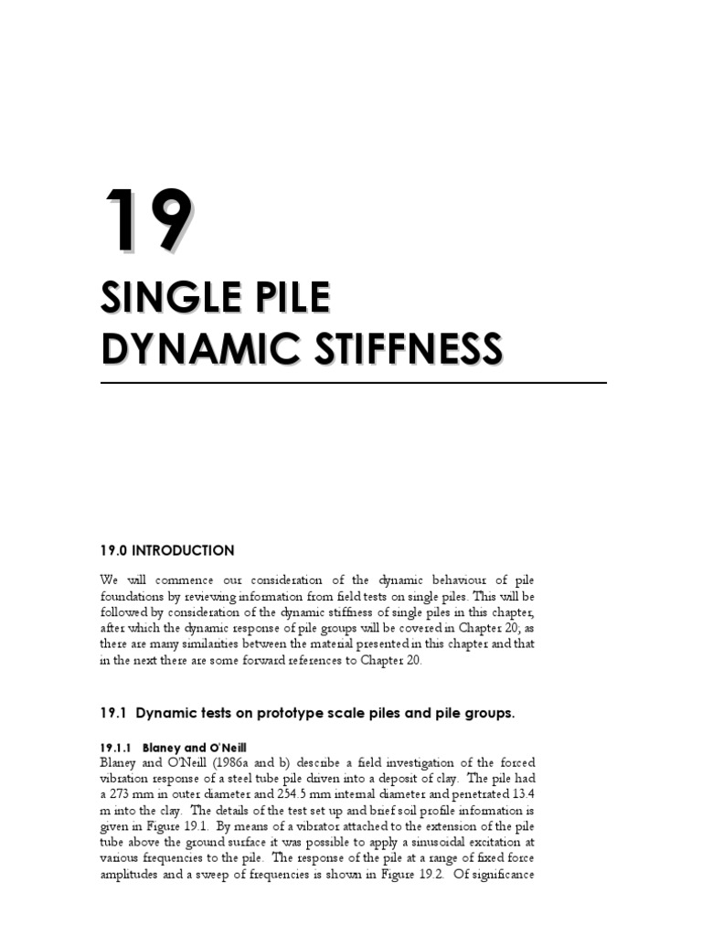 Dynamic Stiffness of Single Piles | PDF | Stiffness | Deep Foundation