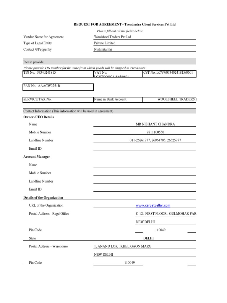 Vendor Agreement Details Form | PDF | Government | Government Finances
