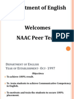 English Dept Welcomes NAAC Peer Team