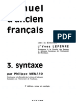 Philippe Menard. Manuel Dancien Francais. 3 Syntaxe.