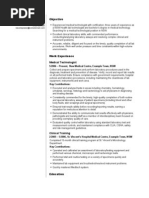 Cv Template Medical Technologist 