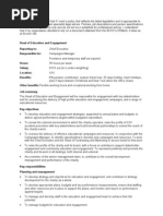 Head of Education Engagement 2010 Job Description