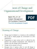 Management of Change and Organizational Development