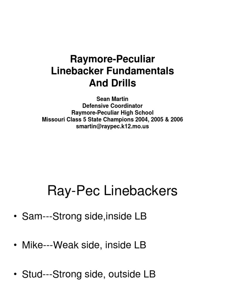 Linebacker Training Drills and Techniques | PDF