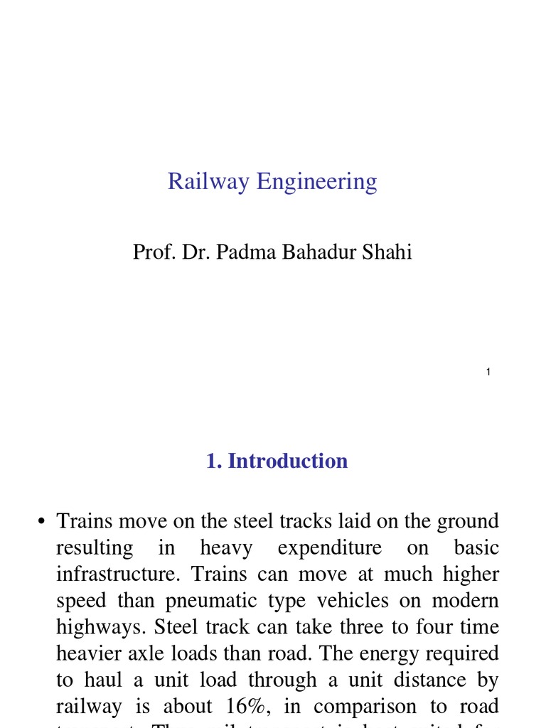 Introduction to Railway Engineering | PDF | Track (Rail Transport ...