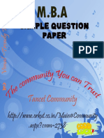 TANCET MBA MODEL QUESTION PAPER & OMR SHEET