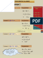 Operasi Pada Bentuk Aljabar