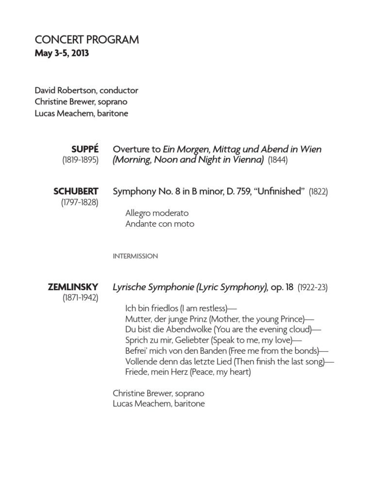 St. Louis Symphony Broadcast Program, May 4, 2013 | PDF | Franz ...