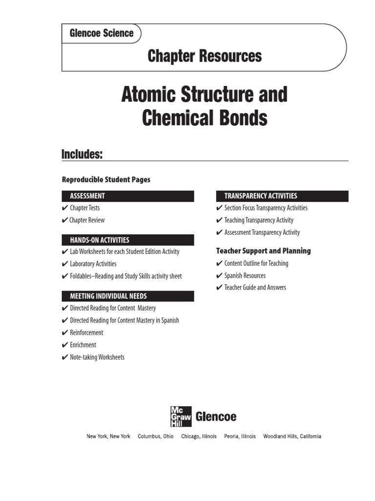 worksheet Reproducible Student Worksheet atomic structure chemical bonds bond molecules
