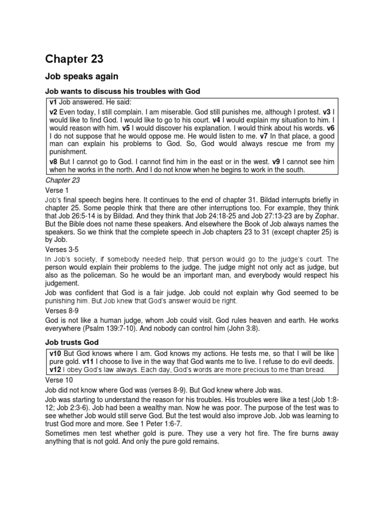 Job Chapter 23 Book Of Job God