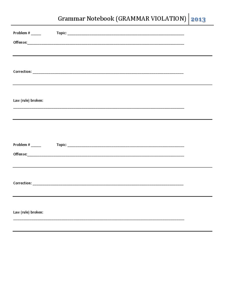 Grammar Violation Sheet | PDF