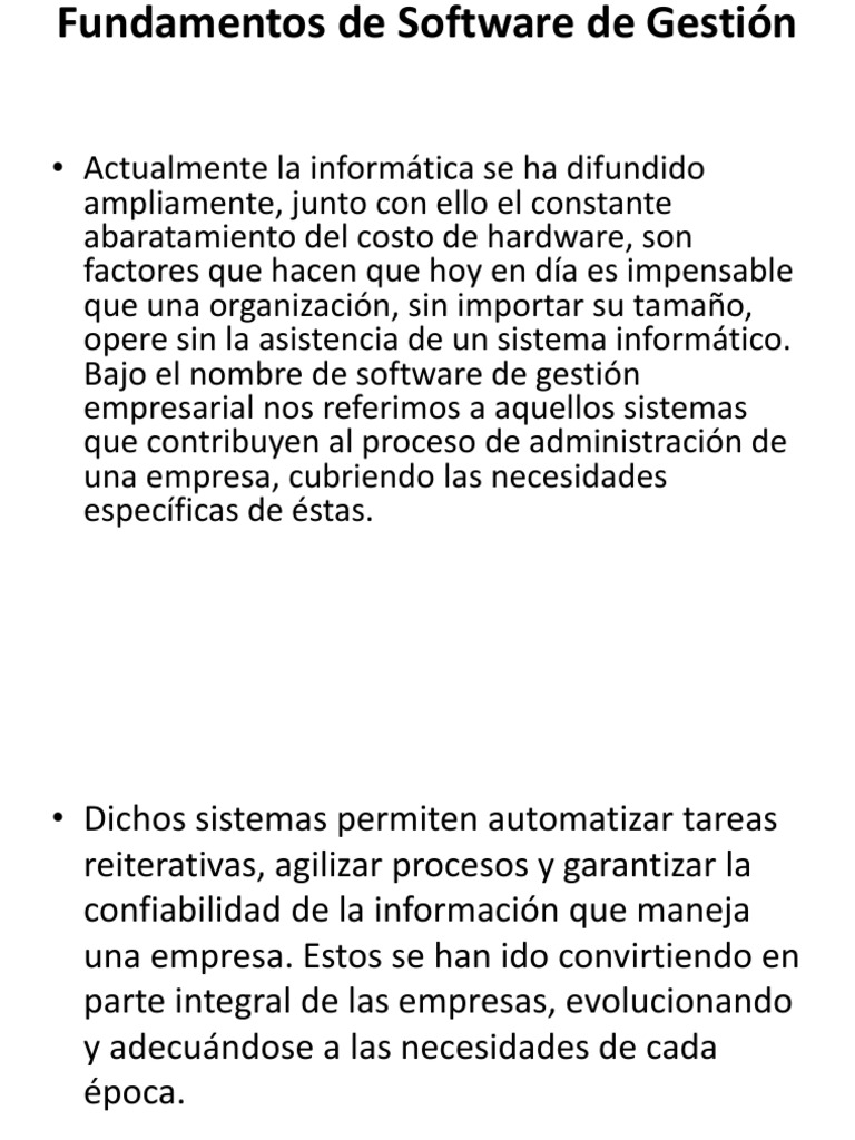 Fundamentos de Software de Gestión | PDF