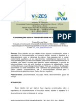 Considerações Sobre A Psicomotricidade Na Educação Infantil