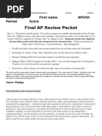 Download APUSH - Final Exam Review Packet by Ankit Goyal SN139142202 doc pdf