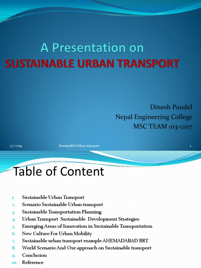 Sustainable Urban Transport Strategies | PDF | Sustainable Transport ...