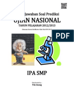 Kunci Jawaban Soal Prediksi UN IPA SMP 2013