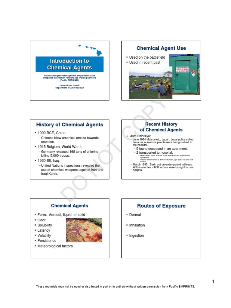 Introduction to Chemical Agents Chemical Warfare Chemistry