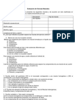 Evaluación de Ciencias Naturales - Docx 6 - Las Mezclas