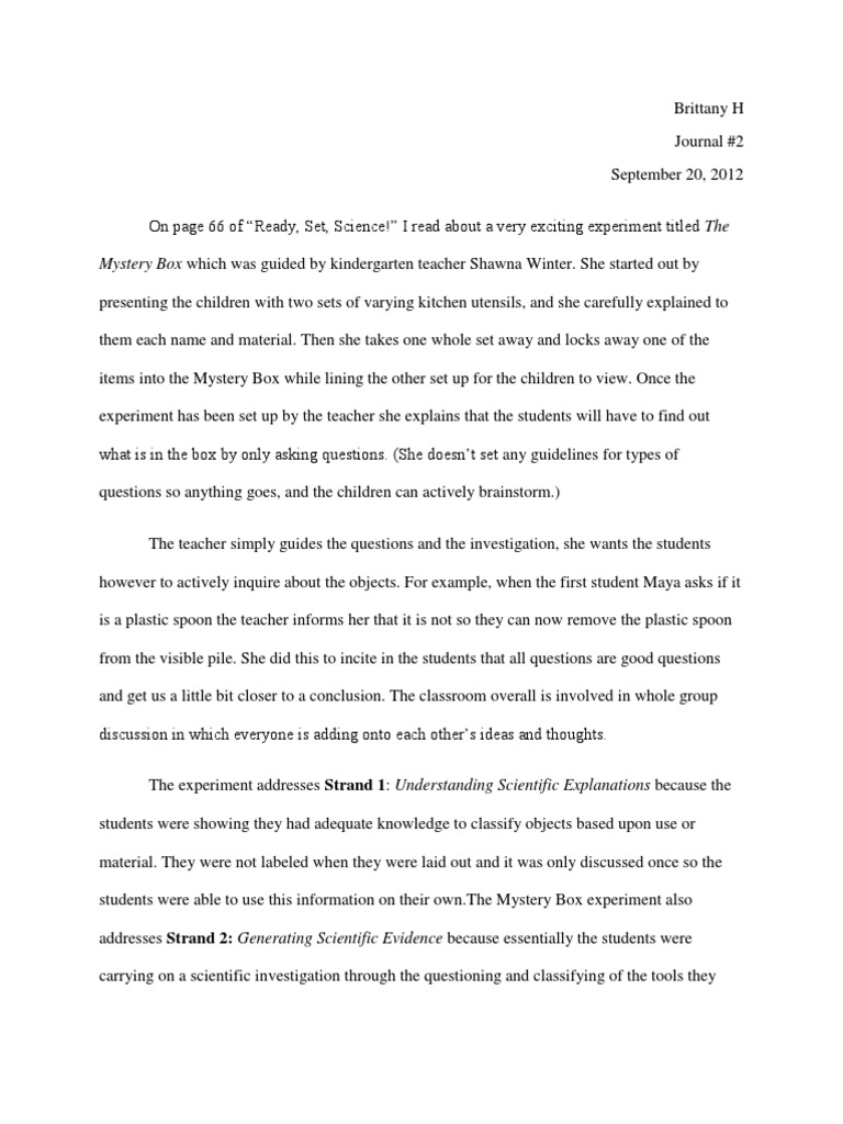 Journal 2 - Strands of Science | PDF | Experiment | Science