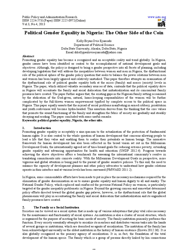 Political Gender Equality in Nigeria | PDF