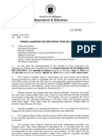 DepEd Order No. 10, S. 2013-School Calendar For The School Year 2013-2014