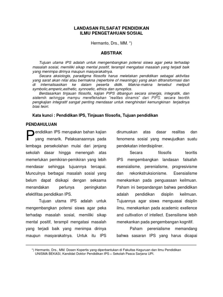 Jurnal filsafat pendidikan