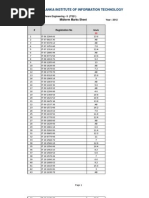 Sri Lanka Institute of Information Technology: Midterm Marks Sheet