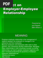 Project On Employer-Employee Relationship WD Graphs - Dated 10 APRIL