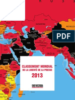 Journalisme Classement Liberté Presse 2013 RSF