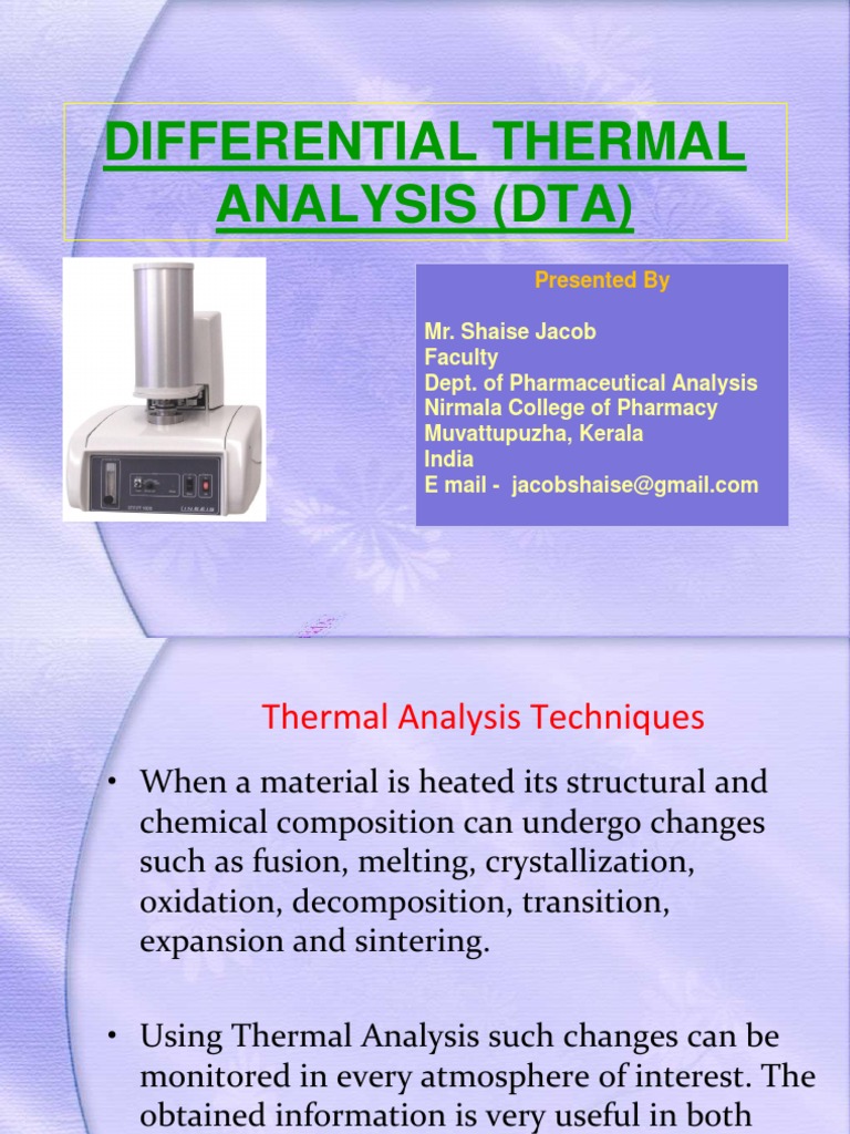 Differential Thermal Analysis (DTA).ppt Thermal Analysis